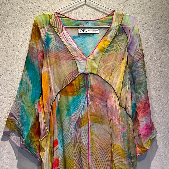 Zara Limited Edition Dress Viscose Asymmetric Beach Cover‎ - Picture 7 of 13